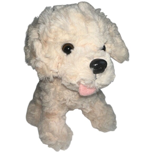 Golden Labradoodle Dog Plush 8" Realistic Stuffed Animal Sitting Cream - Picture 12 of 13